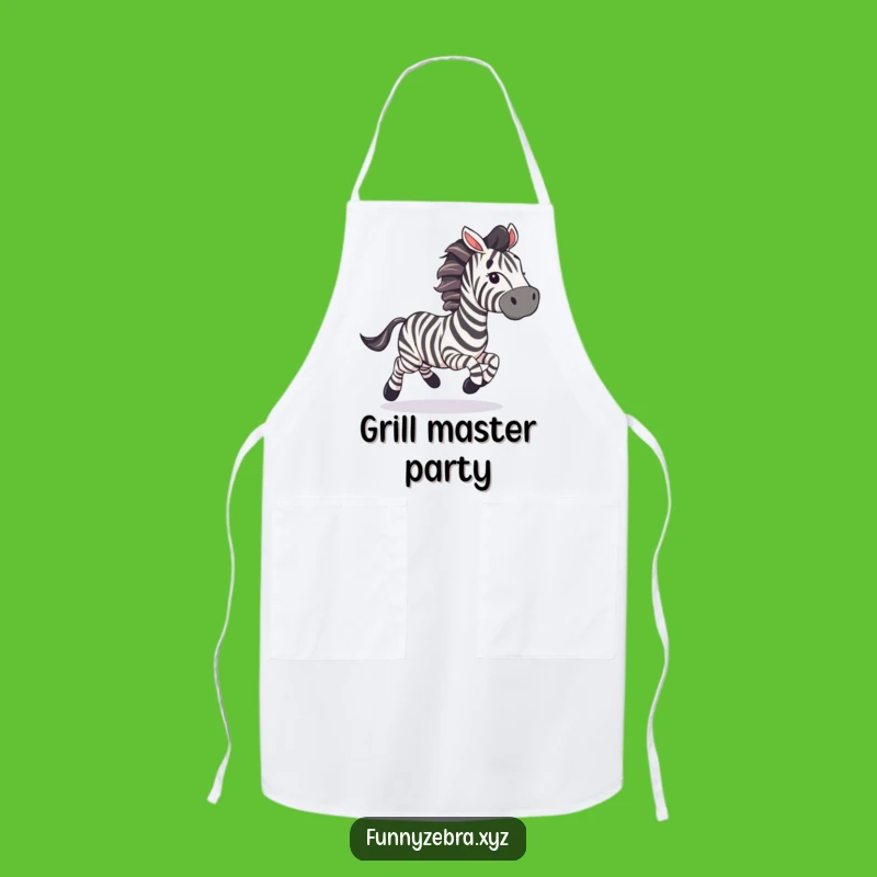 Funny Galloping Zebra Streamer Apron: Cook with Party Flair!