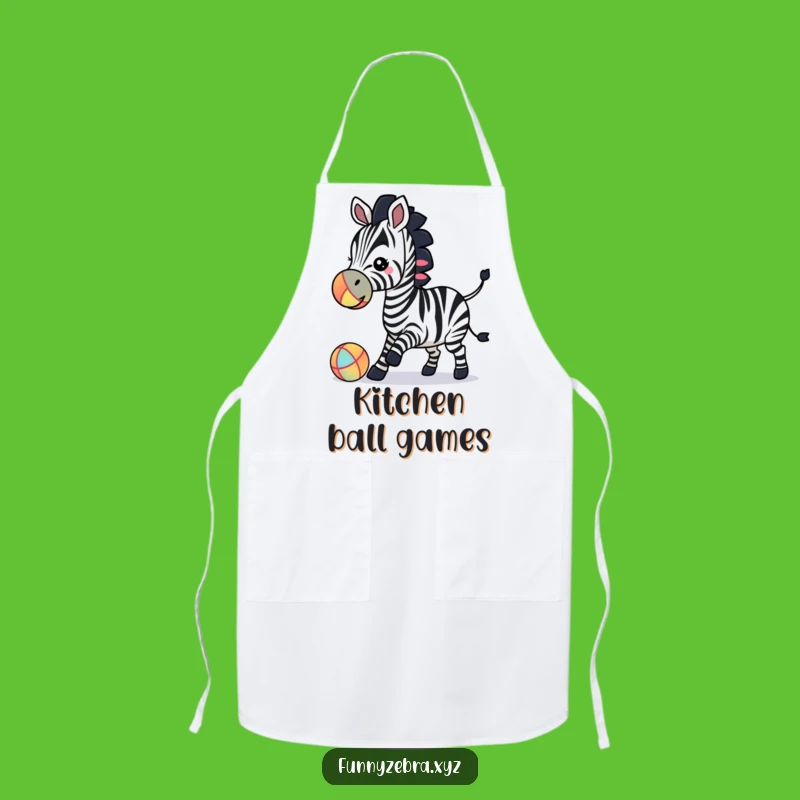 Funny Zebra Silhouette Ball Play Apron - Chef's Hilarious Kitchen Gift