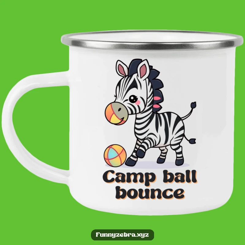 Adventure-Ready Funny Zebra Silhouette Ball Play Camping Mug - Outdoor Humor Gift