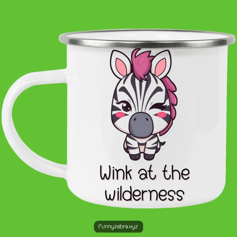 Funny Winking Zebra Camping Mug: Adventure with a Wink, Funny Gift!