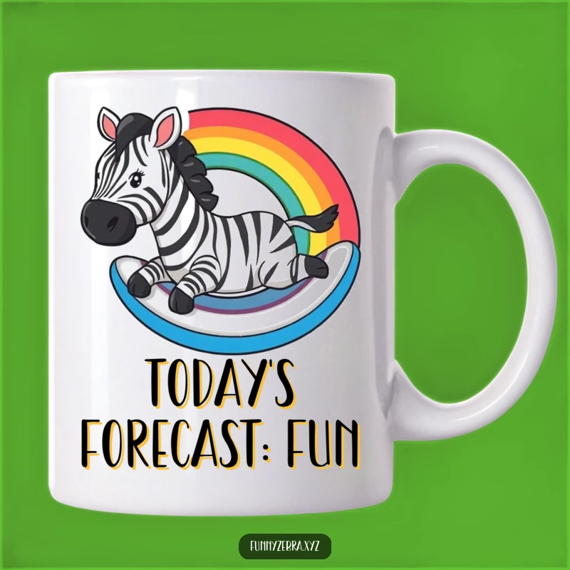 Funny Rainbow Zebra Slide Mug: Pure Joy, Perfect Hilarious Gift!