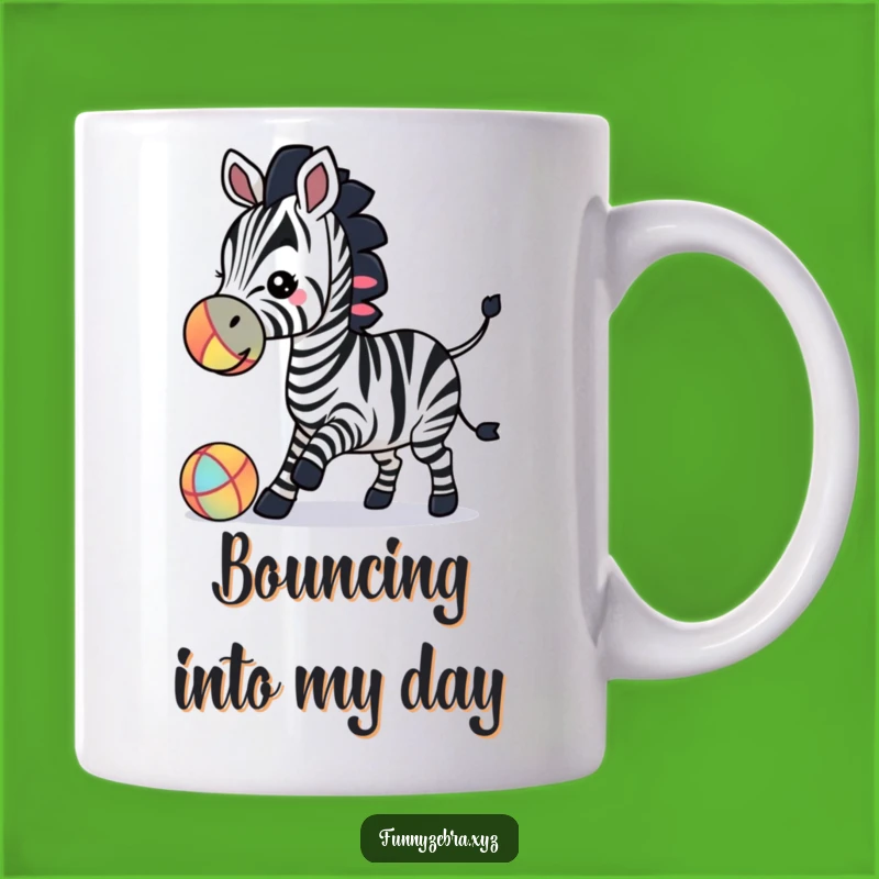 Funny Zebra Silhouette Ball Play Mug - Playful Animal Silhouette Gift