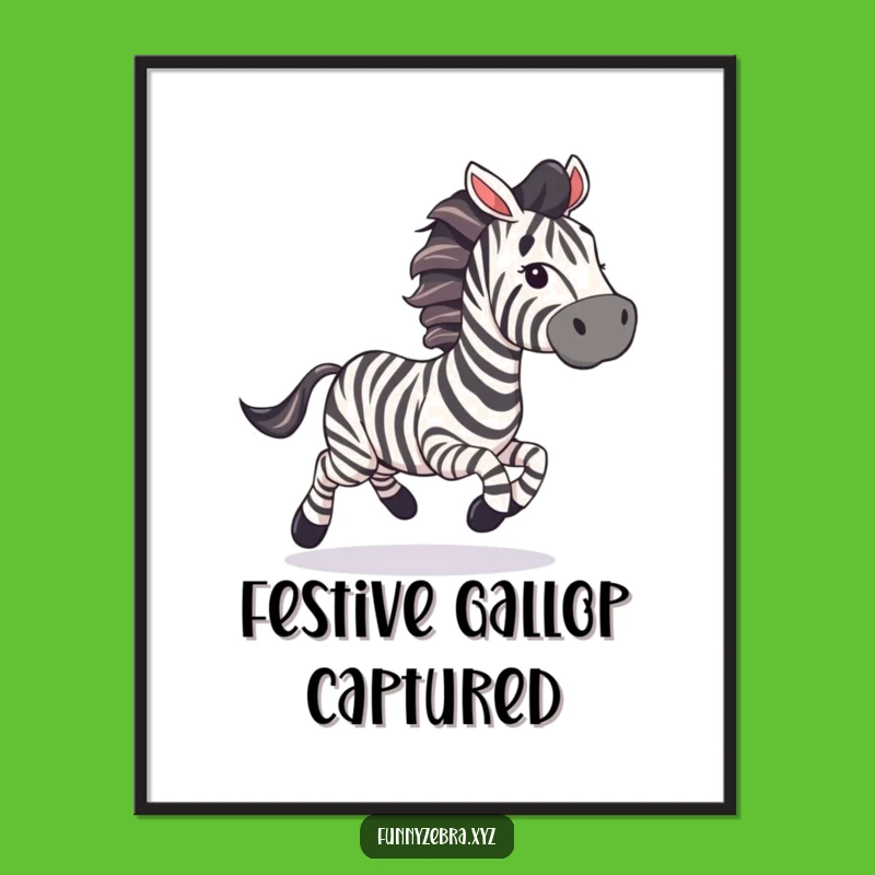 Funny Galloping Zebra Streamer Digital Art: Instant Party Vibes!