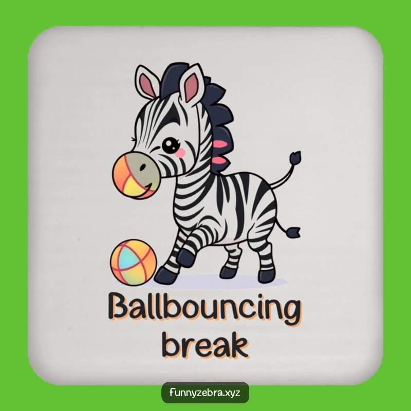 Funny Zebra Silhouette Ball Play Coaster - Protect Surfaces with Playful Humor