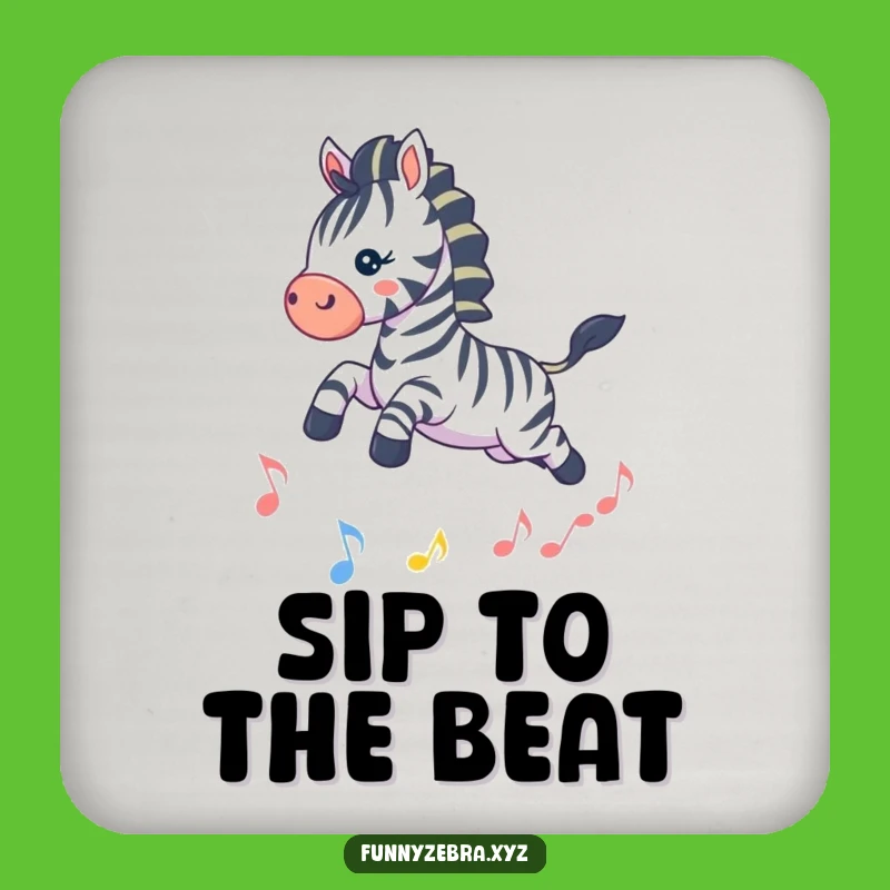 Tabletop Harmony Funny Kawaii Zebra Music Leap Coaster: Decor Gift