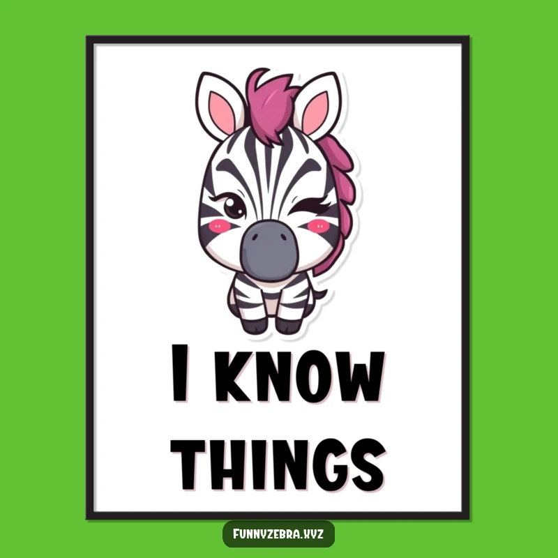 Funny Winking Zebra Poster: Add Playful Charm with This Funny Art