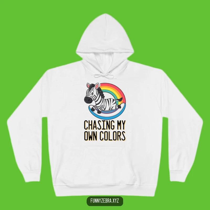 Funny Rainbow Zebra Slide Hoodie: Cozy Up with Colorful Fun!