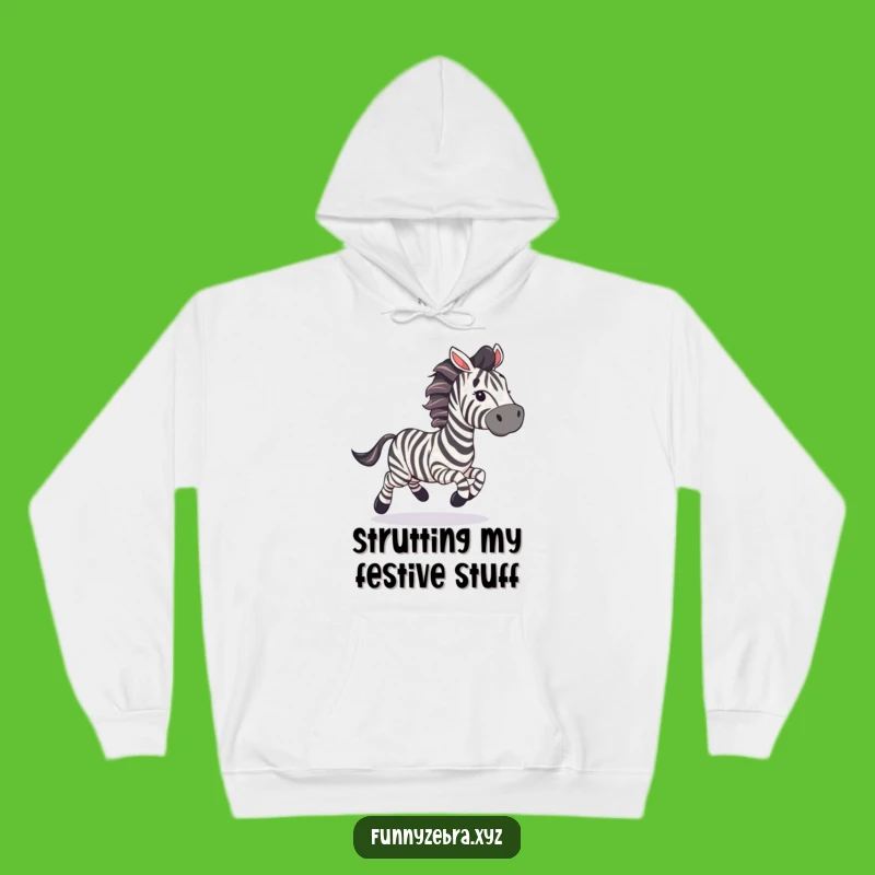 Funny Galloping Zebra Streamer Hoodie: Cozy Up in Party Vibes!