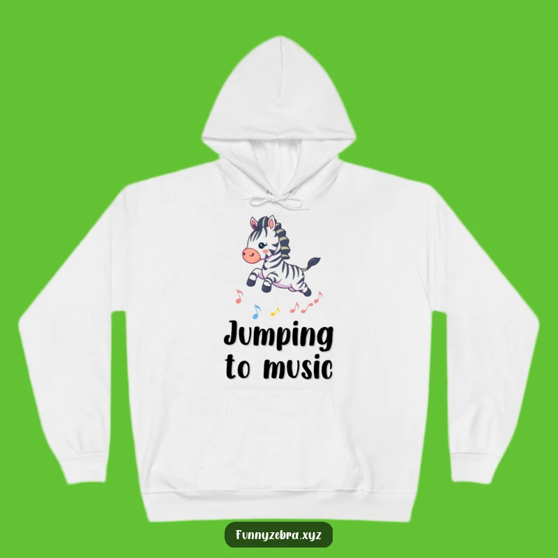 Cozy Funny Kawaii Zebra Music Leap Hoodie: Warm Gift for Music Lovers