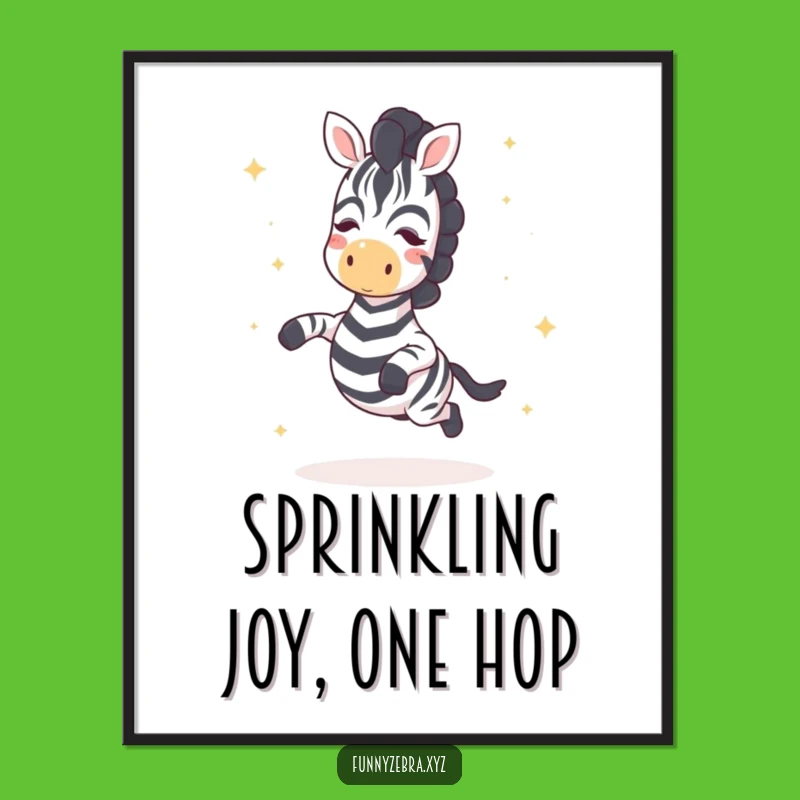 Free Printable Wall Art: Kawaii Zebra Hop Star Sprinkles for Hilarious Downloadable Decor