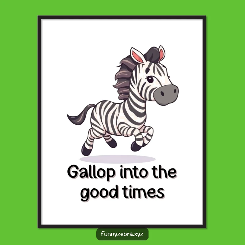 Free Printable Wall Art: Galloping Zebra with Streamers for Festive Decor