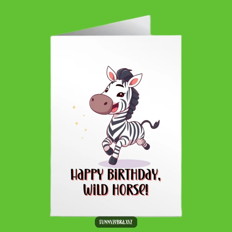 Free Printable Funny Zebra Birthday Card: Sparkly Gallop Downloadable Greeting!
