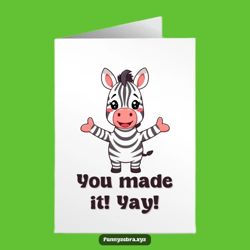 Free Printable Congrats Card: Joyful Zebra Rainbow Celebration - Humorous Downloadable!