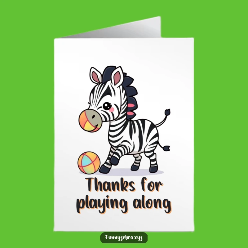 Free Printable Funny Zebra Thank You Card: Playful Nose Bounce Downloadable Greeting!