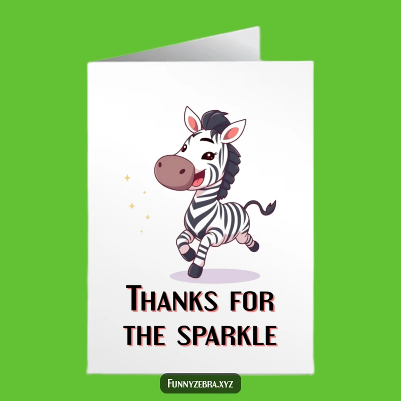 Free Printable Funny Zebra Thank You Card: Sparkly Gratitude Downloadable Greeting!