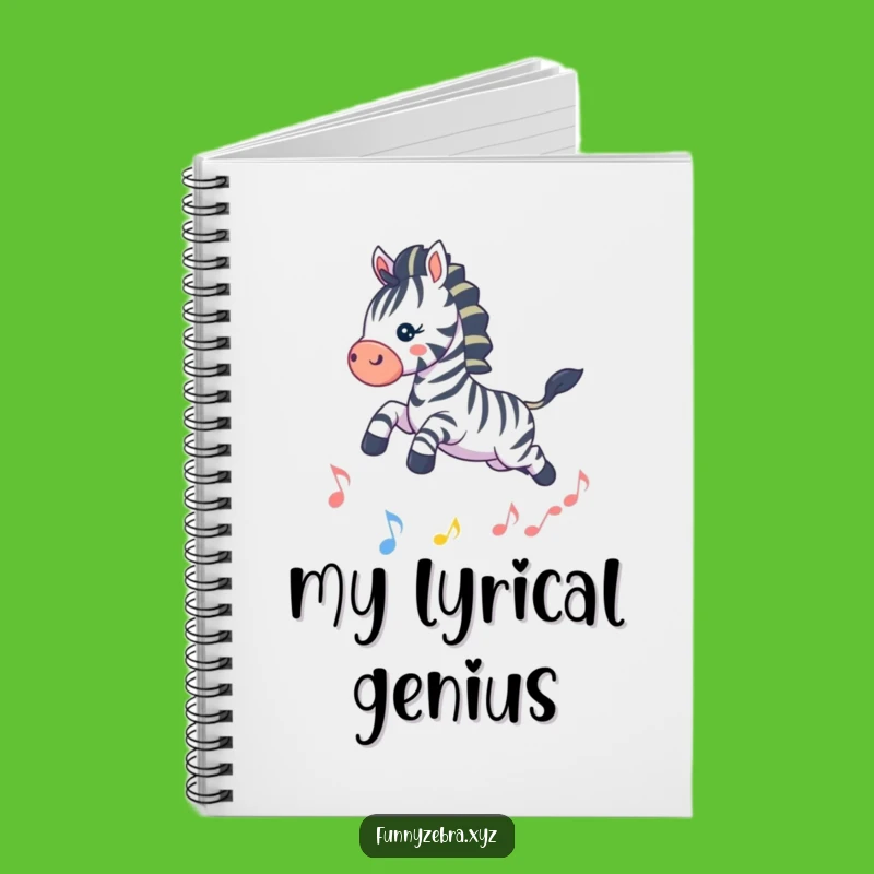 Creative Funny Kawaii Zebra Music Leap Notebook: Journal for Melodies