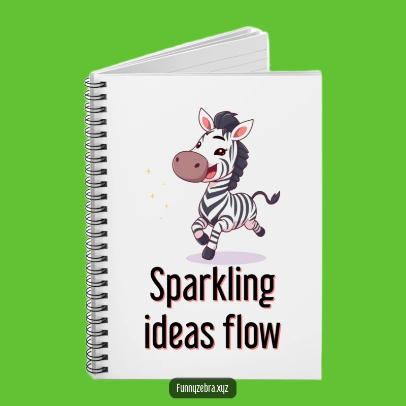 Funny Galloping Zebra Grin Notebook - Creative Journal & Sparkly Gift