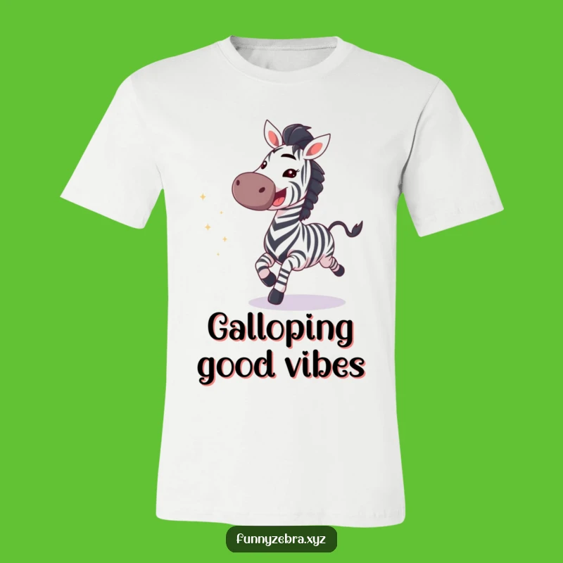 Funny Galloping Zebra Grin T-Shirt - Sparkly & Joyful Tee Perfect for Gifting