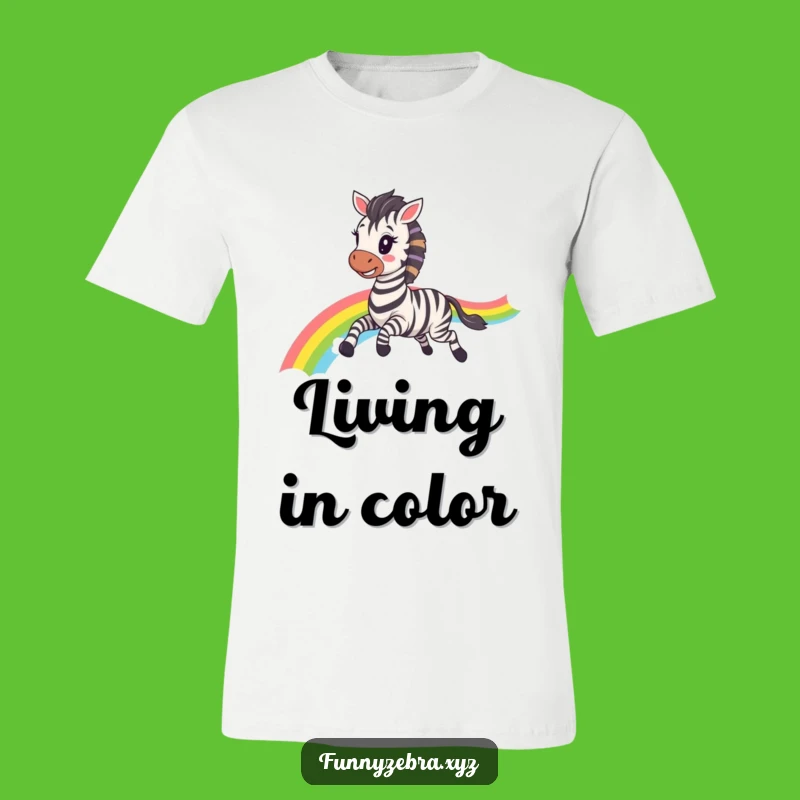 Funny Kawaii Zebra Rainbow Gallop T-Shirt: Colorful Animal Shirt for Happy Vibes