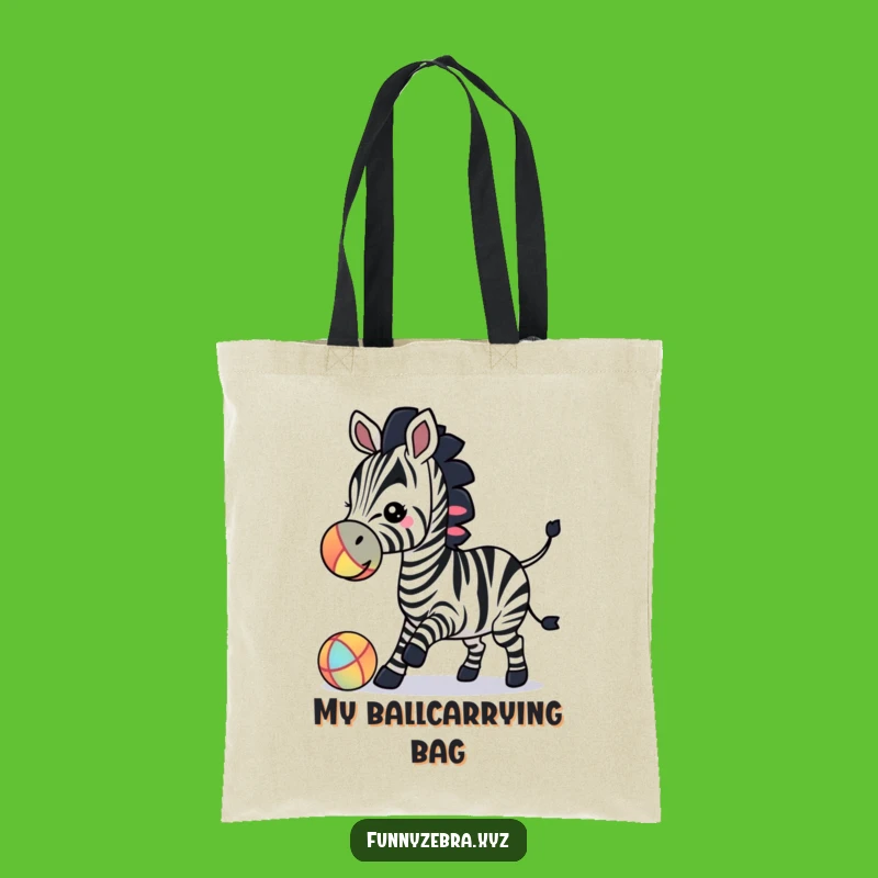 Funny Zebra Silhouette Ball Play Tote Bag - Stylish & Playful Carry-All Gift