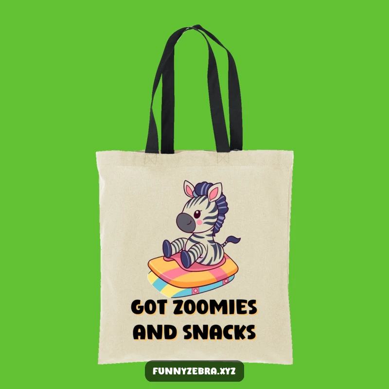 Funny Kawaii Zebra Ramp Slide Tote Bag - Carry Your Laughs in Style