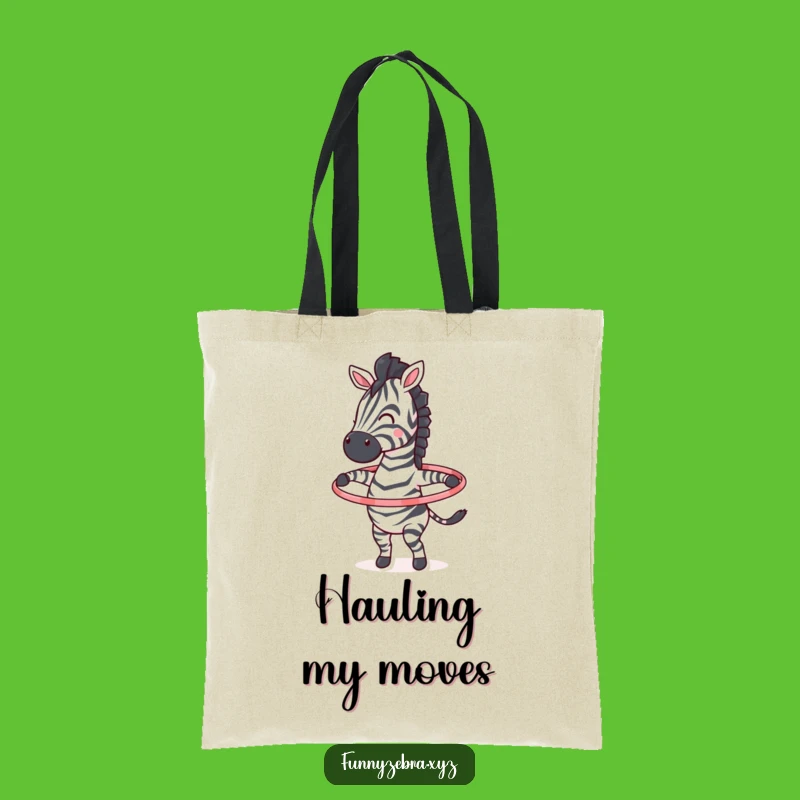 Funny Hula Hoop Zebra Tote Bag: Carry Your Fun with This Energetic Bag